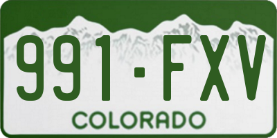 CO license plate 991FXV