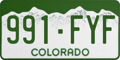 CO license plate 991FYF