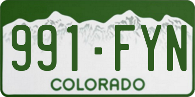 CO license plate 991FYN