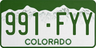 CO license plate 991FYY