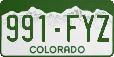 CO license plate 991FYZ
