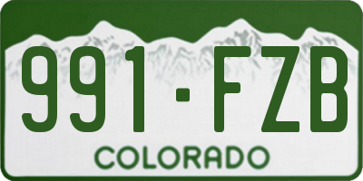 CO license plate 991FZB