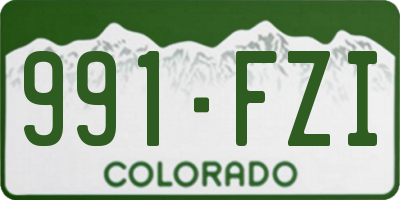 CO license plate 991FZI