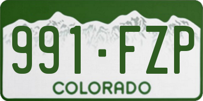 CO license plate 991FZP