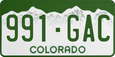 CO license plate 991GAC
