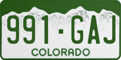 CO license plate 991GAJ