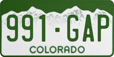 CO license plate 991GAP