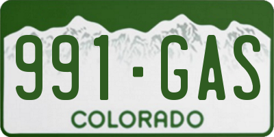 CO license plate 991GAS