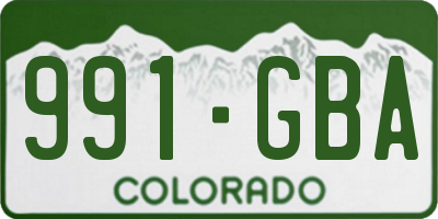 CO license plate 991GBA