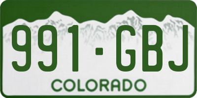 CO license plate 991GBJ