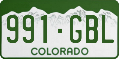 CO license plate 991GBL
