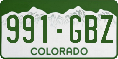 CO license plate 991GBZ
