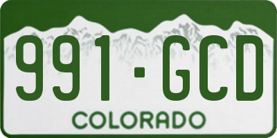 CO license plate 991GCD