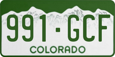 CO license plate 991GCF