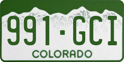 CO license plate 991GCI