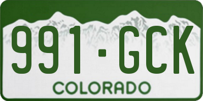 CO license plate 991GCK