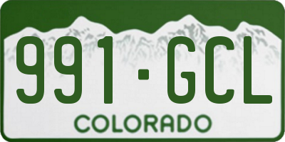 CO license plate 991GCL