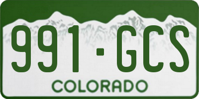 CO license plate 991GCS