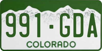 CO license plate 991GDA