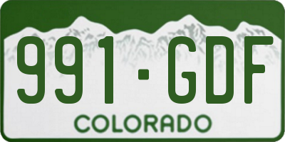 CO license plate 991GDF