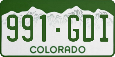 CO license plate 991GDI