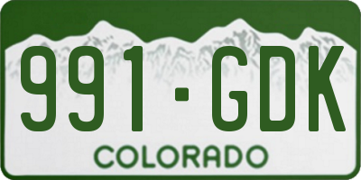 CO license plate 991GDK
