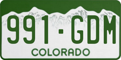 CO license plate 991GDM