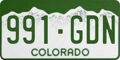 CO license plate 991GDN