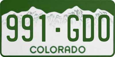 CO license plate 991GDO