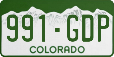 CO license plate 991GDP