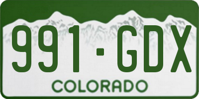 CO license plate 991GDX