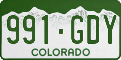 CO license plate 991GDY