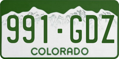 CO license plate 991GDZ