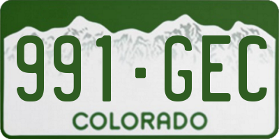 CO license plate 991GEC