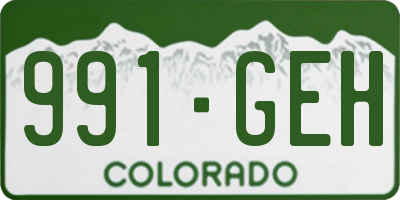 CO license plate 991GEH