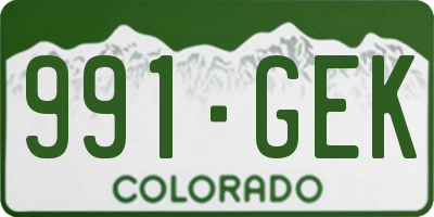 CO license plate 991GEK