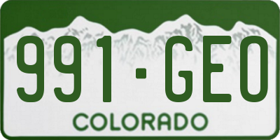 CO license plate 991GEO