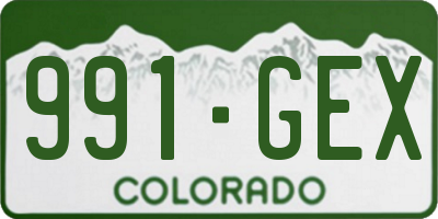 CO license plate 991GEX