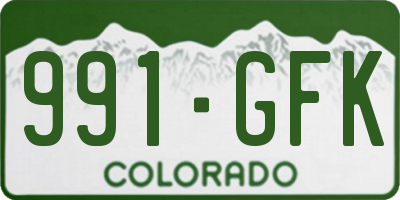 CO license plate 991GFK