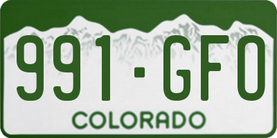 CO license plate 991GFO