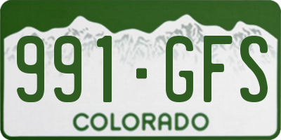 CO license plate 991GFS