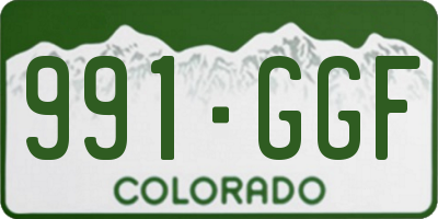 CO license plate 991GGF