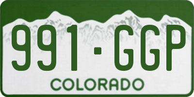 CO license plate 991GGP