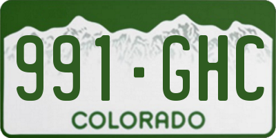 CO license plate 991GHC