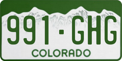 CO license plate 991GHG