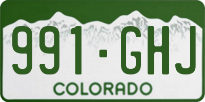 CO license plate 991GHJ