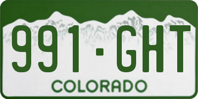 CO license plate 991GHT