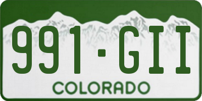 CO license plate 991GII