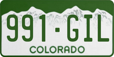 CO license plate 991GIL