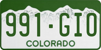 CO license plate 991GIO